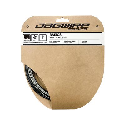 Jagwire, Shift DIY kit, Shifter Cable and Housing Set, Galvanized, 2000mm, Black, Shimano/SRAM, Kit