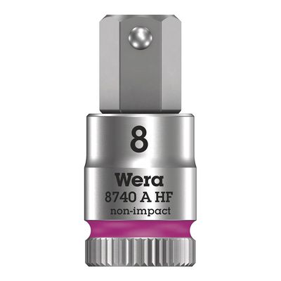 Wera, 8740A HF Zyklop, 1/4'' Drive, Hex 8.0 x 28mm with HF