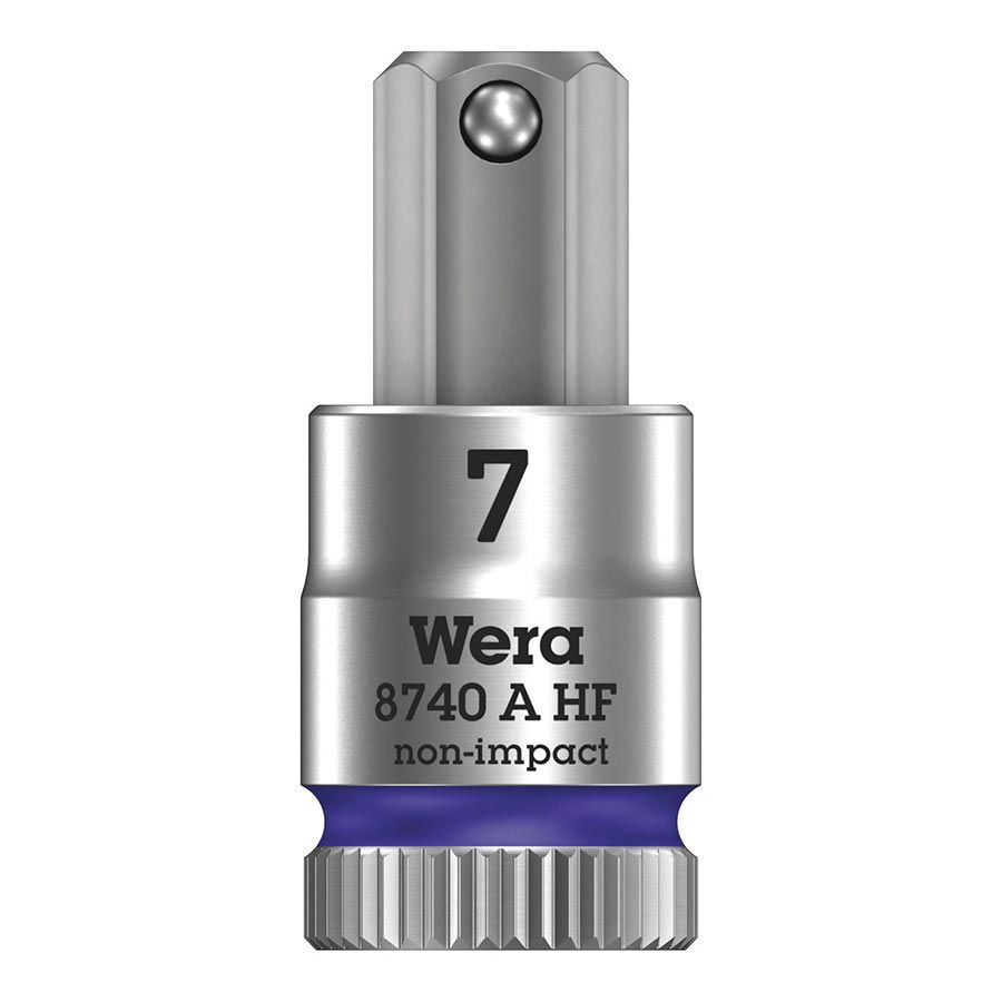 Wera, 8740A HF Zyklop, 1/4'' Drive, Hex 7.0 x 28mm with HF