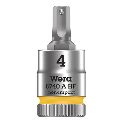 Wera, 8740A HF Zyklop, 1/4'' Drive, Hex 4.0 x 28mm with HF