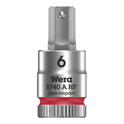 Wera, 8740A HF Zyklop, 1/4'' Drive, Hex 6.0 x 28mm with HF