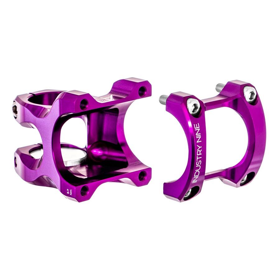 Industry Nine, A318, Stem, Diameter: 31.8mm, Length: 50mm, Steerer: 1-1/8'', 5Â°, Purple