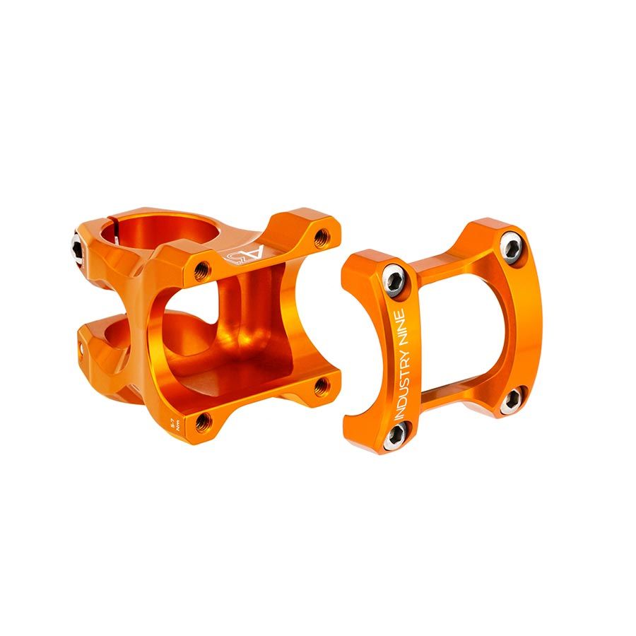 Industry Nine, A318, Stem, Diameter: 31.8mm, Length: 50mm, Steerer: 1-1/8'', 5Â°, Orange