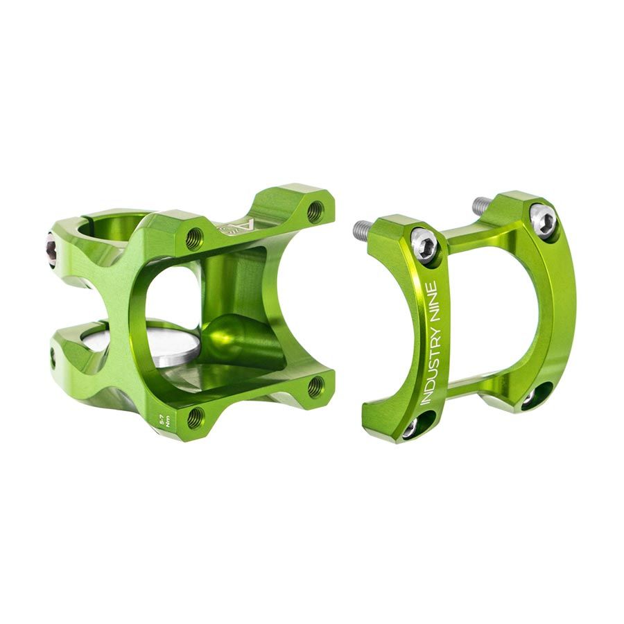Industry Nine, A35, Stem, Diameter: 35mm, Length: 32mm, Steerer: 1-1/8'', 9Â°, Lime Green