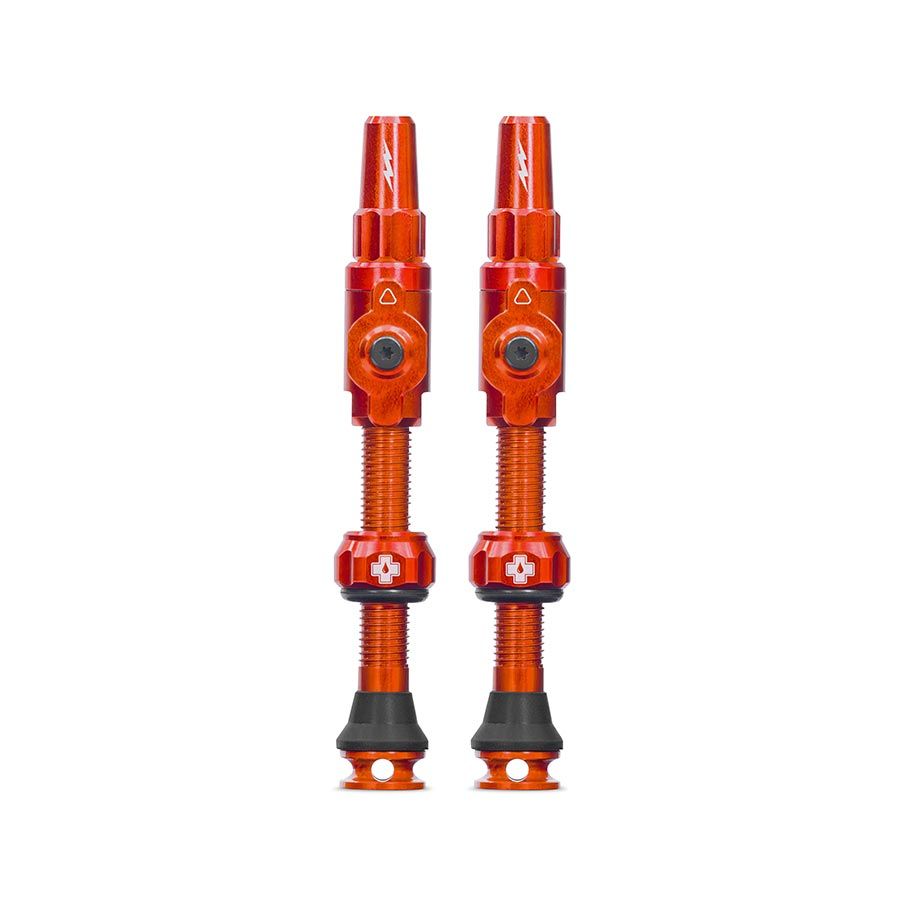 Muc-Off, Big Bore Lite Large, Tubeless Valve, Presta, 45mm, Orange, Pair