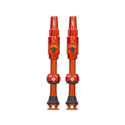 Muc-Off, Big Bore Lite Large, Tubeless Valve, Presta, 45mm, Orange, Pair