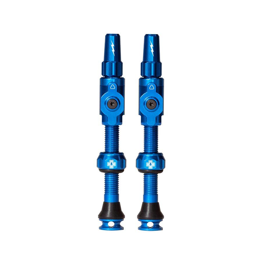 Muc-Off, Big Bore Lite Large, Tubeless Valve, Presta, 45mm, Blue, Pair