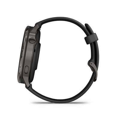 Garmin, Venu 4 45mm, Watch, Watch Color: Slate, Wristband: Black - Silicone