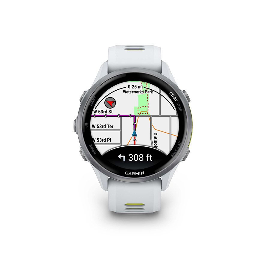 Garmin, Forerunner 970, Watch, Watch Color: Whitestone, Wristband: Whitestone/TRanslucent Amp Yellow- Silicone