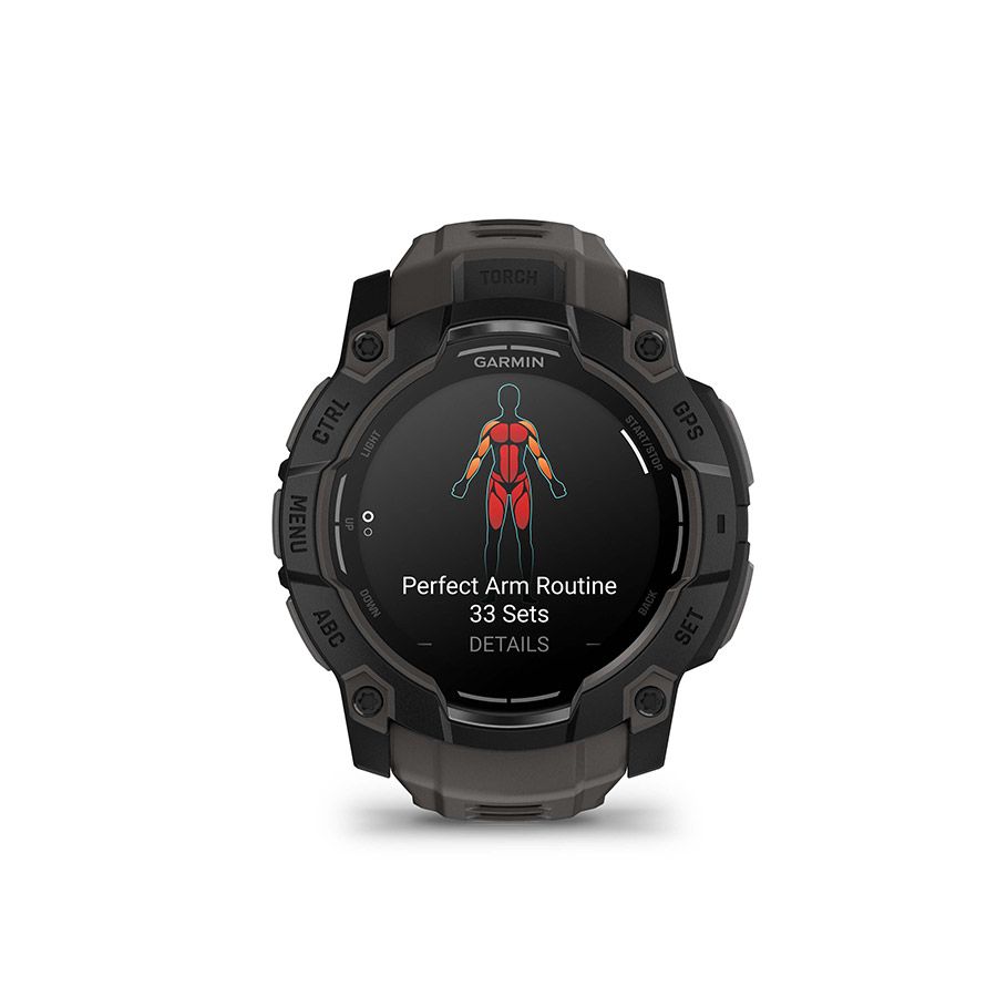 Garmin, Instinct 3 50mm AMOLED, Watch, Watch Color: Black, Wristband: Charcoal - Silicone