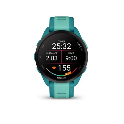 Garmin, Forerunner 165 Music, Watch, Watch Color: Turquoise, Wristband: Aqua - Silicone