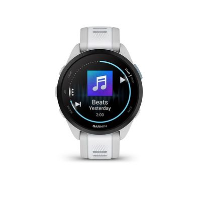 Garmin, Forerunner 165 Music, Watch, Watch Color: Grey, Wristband: Whitestone - Silicone