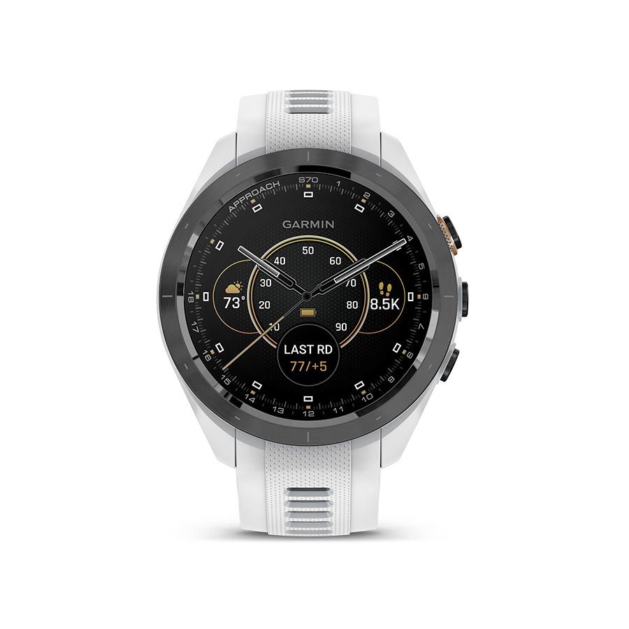 Garmin, Approach S70S, Watch, Watch Color: White, Wristband: White - Silicone