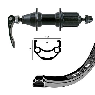 Wheel Shop, WTB DX18, Wheel, Rear, 700C / 622, Holes: 36, QR, 135mm, Rim, Shimano HG