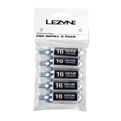 Lezyne, CO2 Cartridges, Threaded, 16g, 5 units