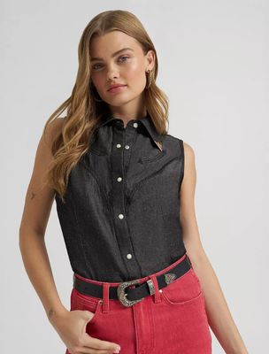 SLEEVELESS SNAP SHIRT 112382386