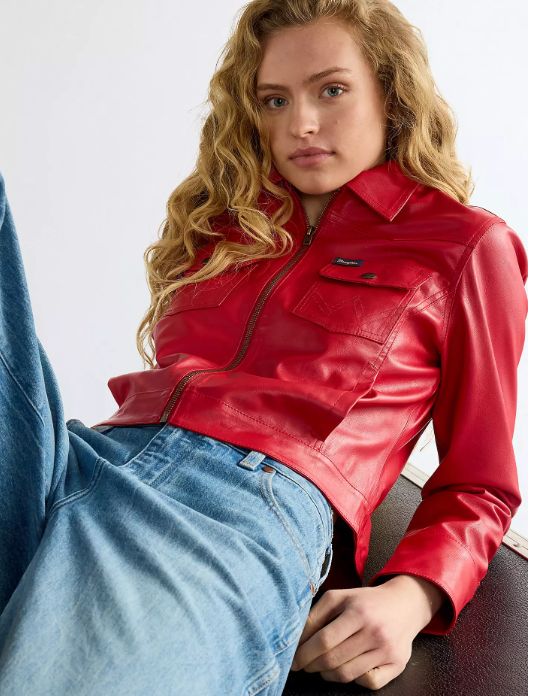 112387285 Slim Seamed Jacket Chili Pepper