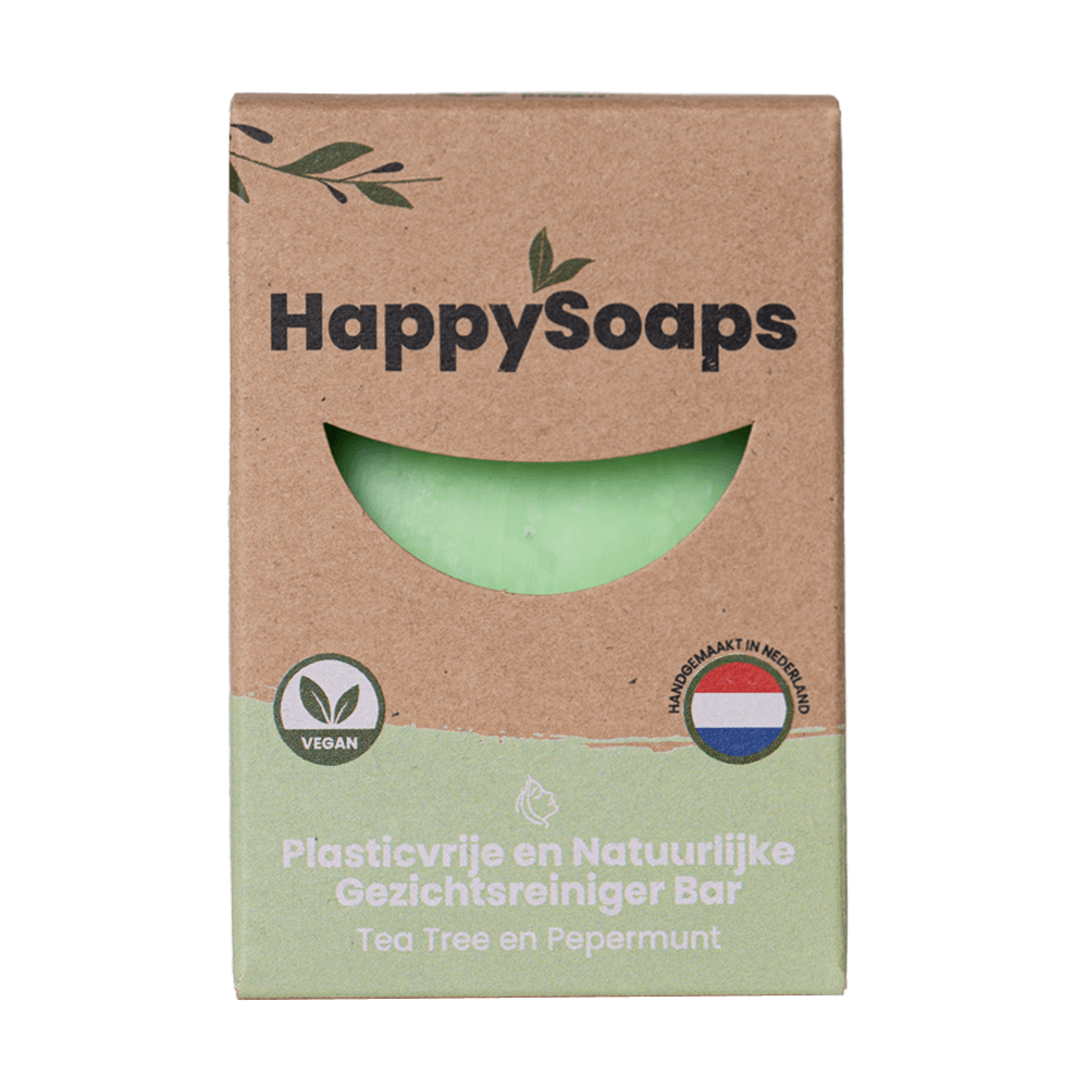 Happy Soaps - Gezichtsreiniger Bar - Tea Tree en Pepermunt