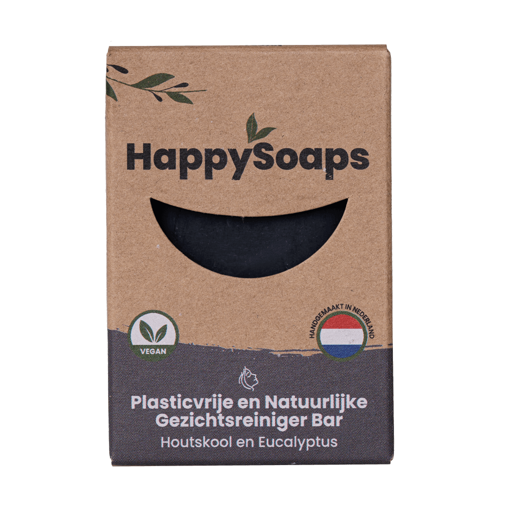 Happy Soaps - Gezichtsreiniger Bar – Houtskool en Eucalyptus