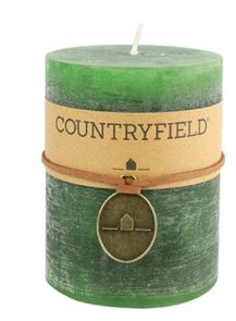 Countryfield - Kaars effen ro Tonnie M leger groen - L7,3B7,3H9,5CM