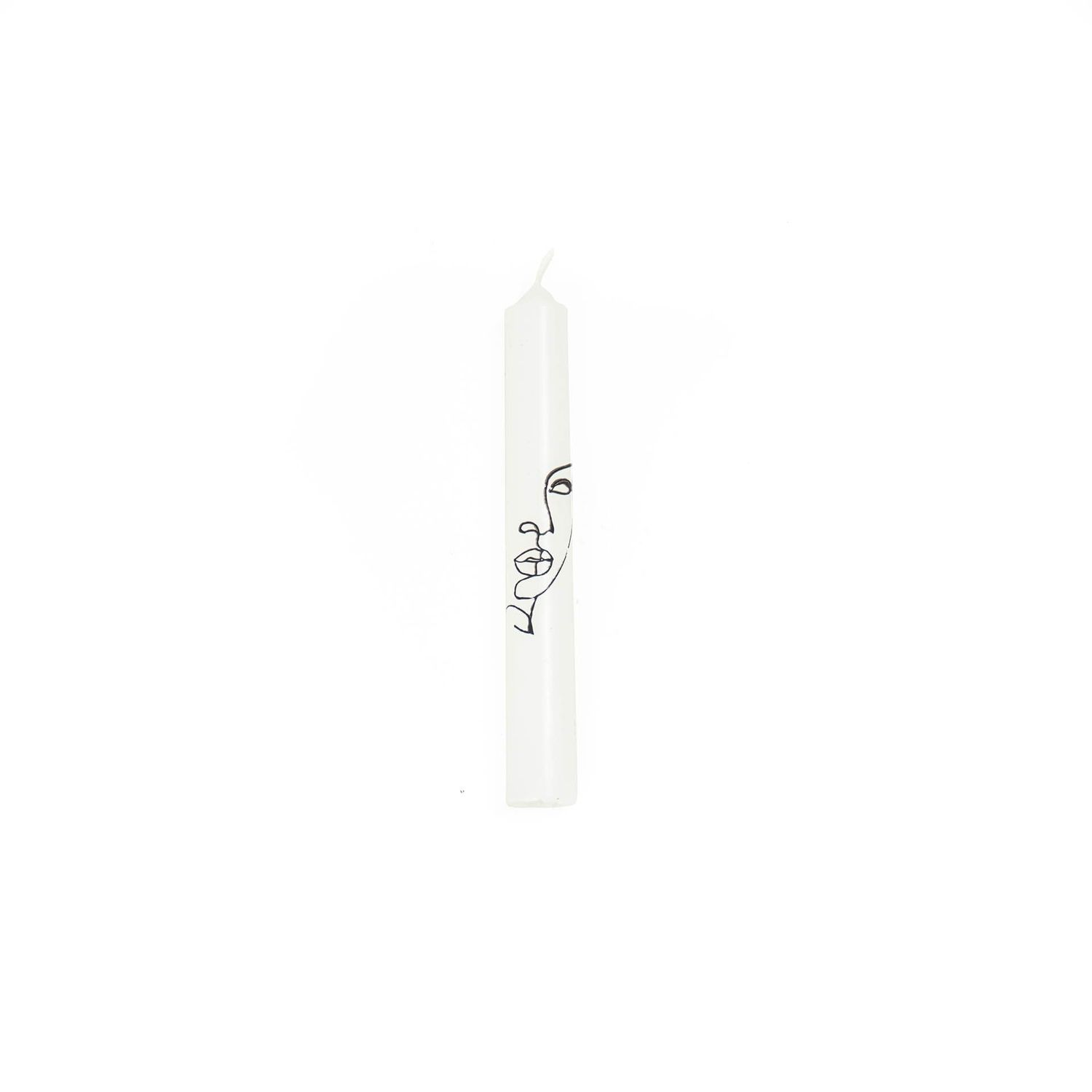 HV - Kaarsje - Wit - Gezichtje -2,3x14cm
