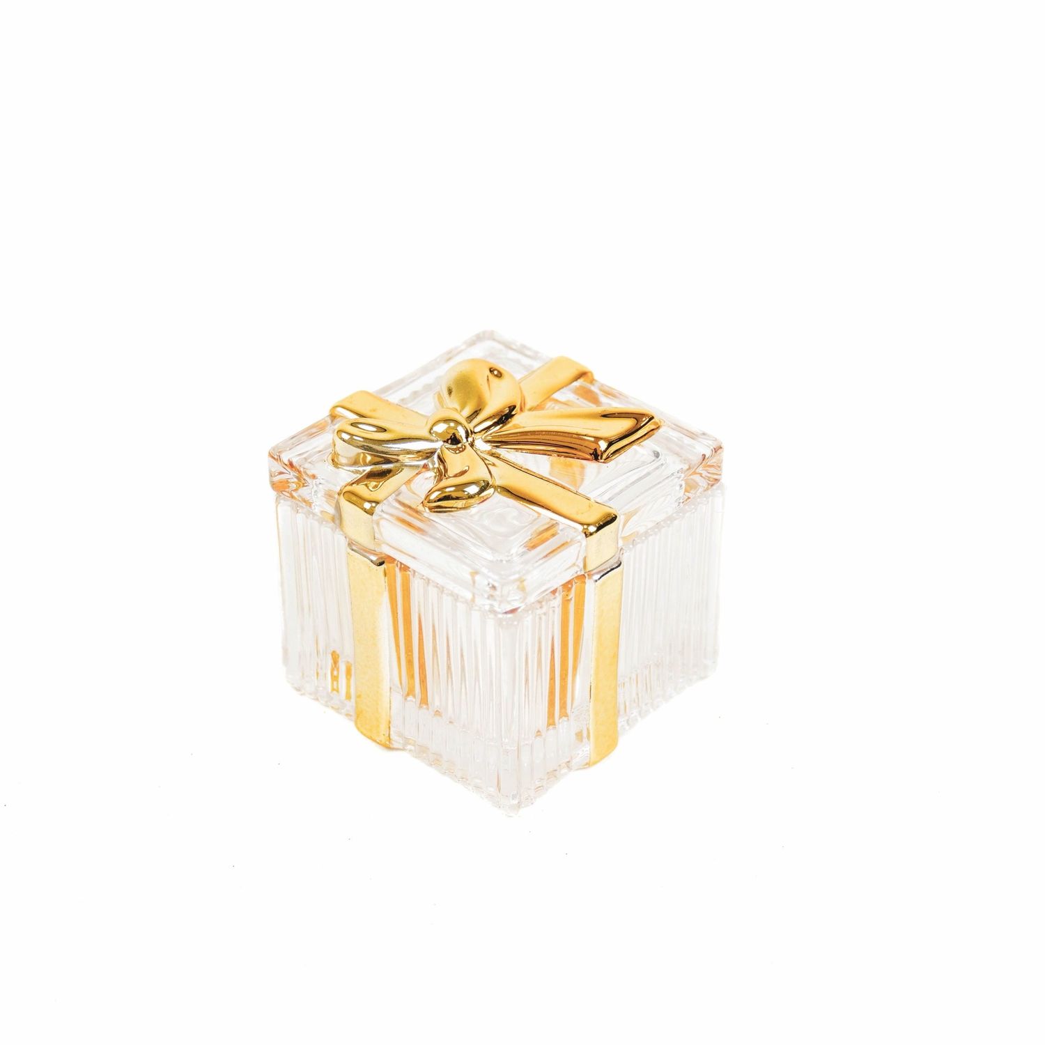 HV - Glazen Box Met Strik - 7,3 x 6,3cm