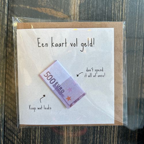 Wenskaart - Kaartje Vol Geld