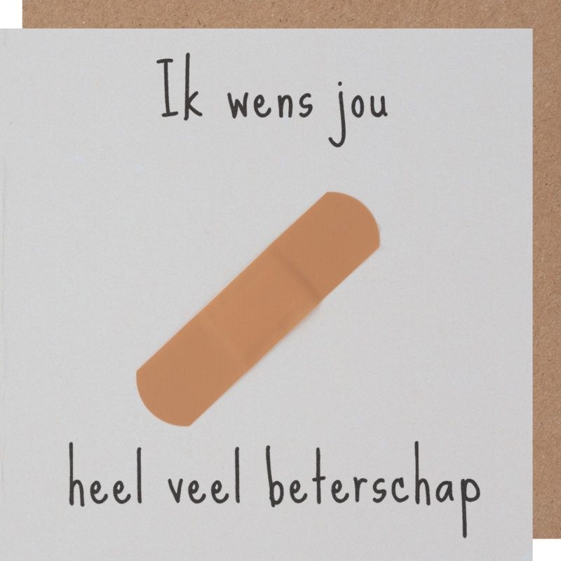 Wenskaart - Beterschap - Pleister
