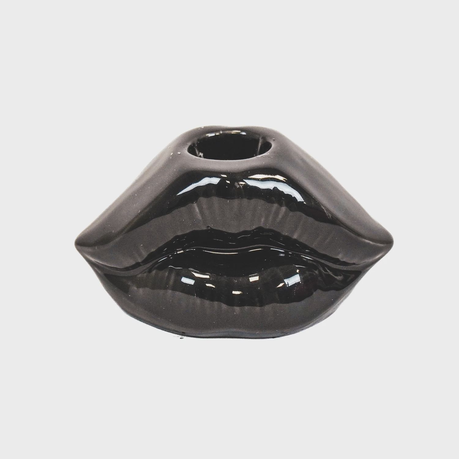 HV -  Lips Don't Lie Candleholder - Black