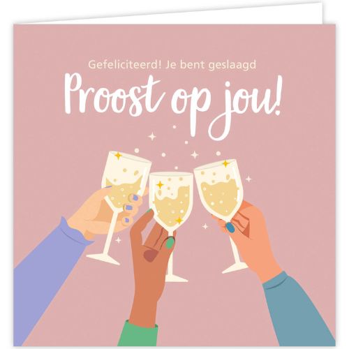 Wenskaart - Proost, Geslaagd