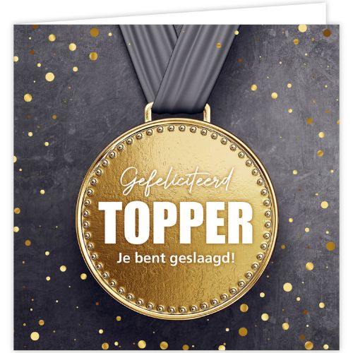 Wenskaart - Topper, Geslaagd