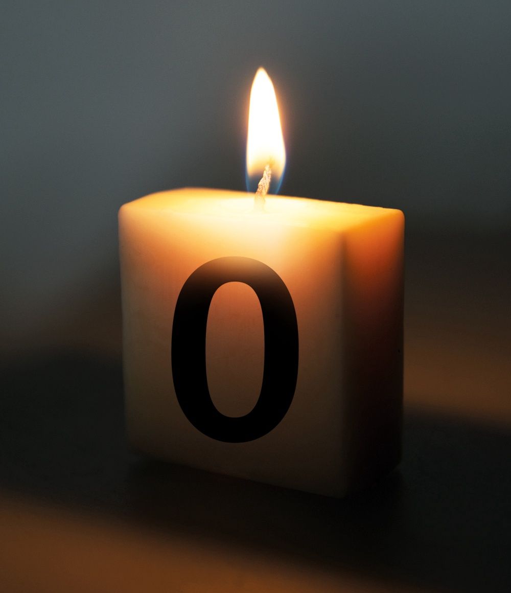 Letter kaarsje – 0