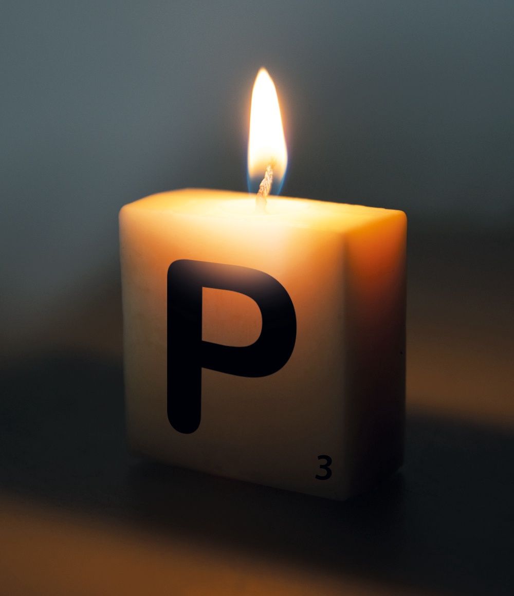 Letter kaarsje – P