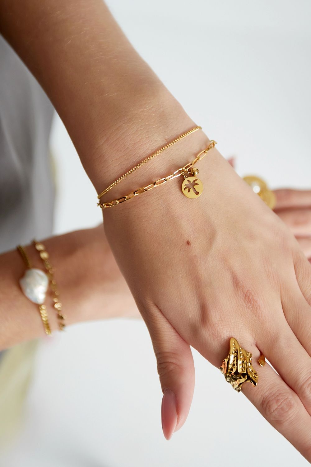 Bracelet palm life - Gold color