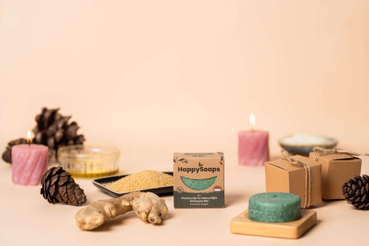 Happy Soaps – Powerful Ginger Shampoo Bar – 70 g