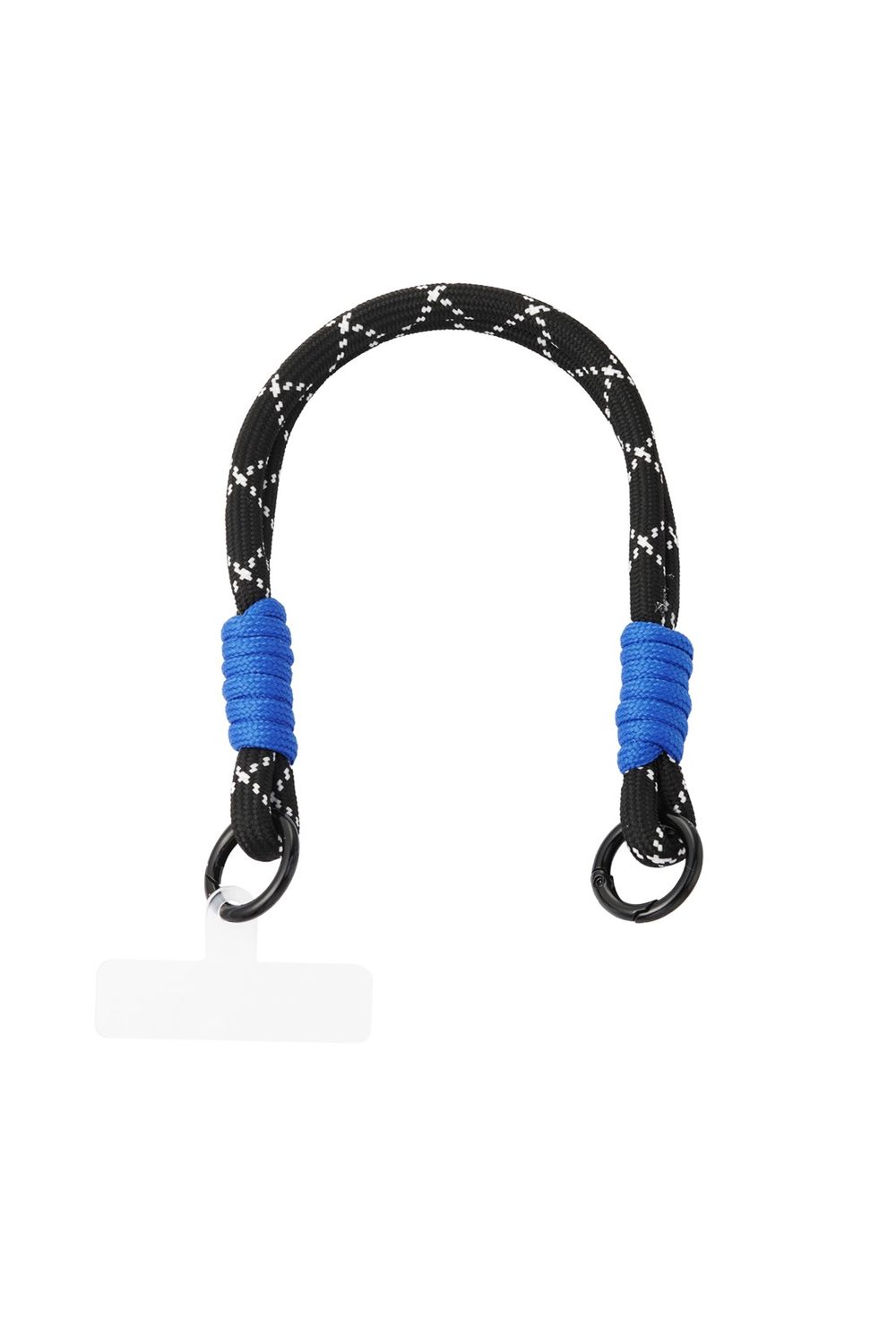 Phone cord with print - black &amp; blue