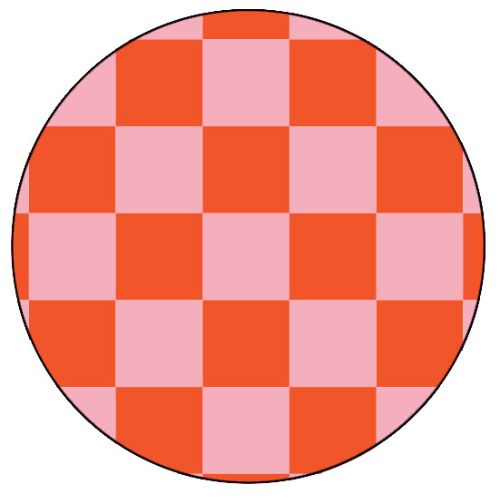 Onderzetter - Geblokt - Roze/Oranje