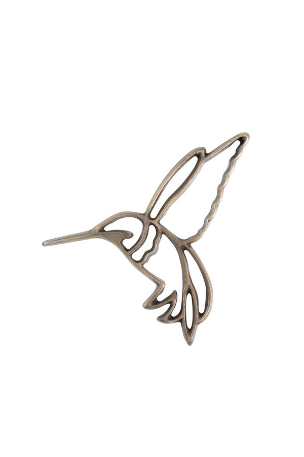 L&amp;L - Wandornament - HUMMINGBIRD - Antiek Brons
