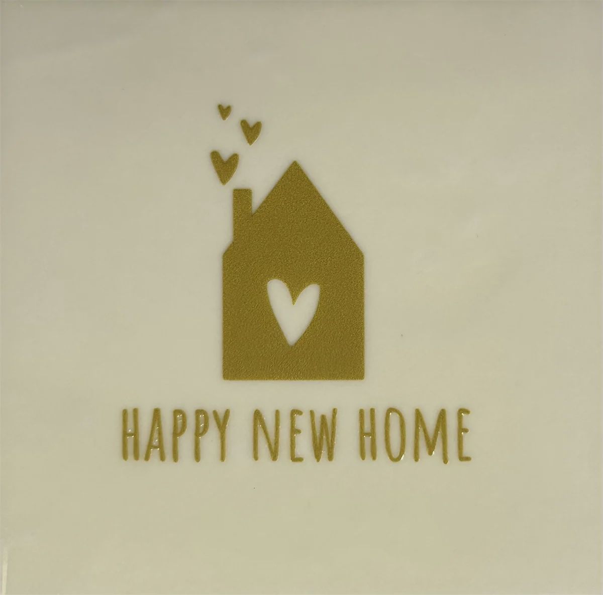 Tegeltje - Happy new home - Crème/goud