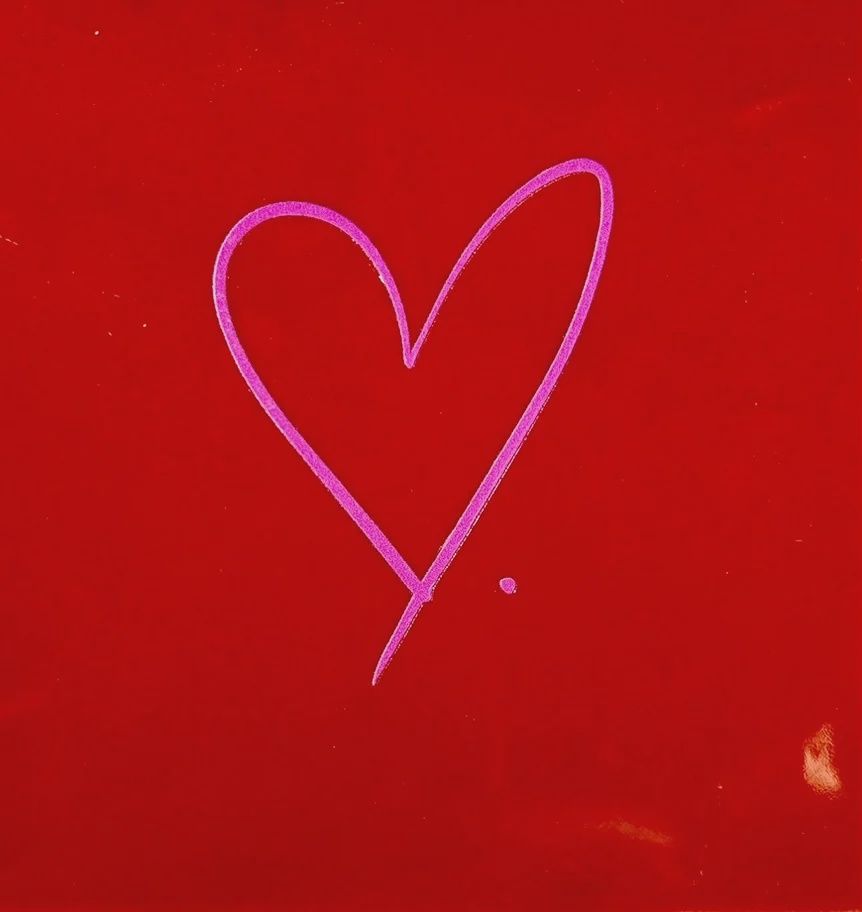 Tegeltje - Hartje - Rood/Roze