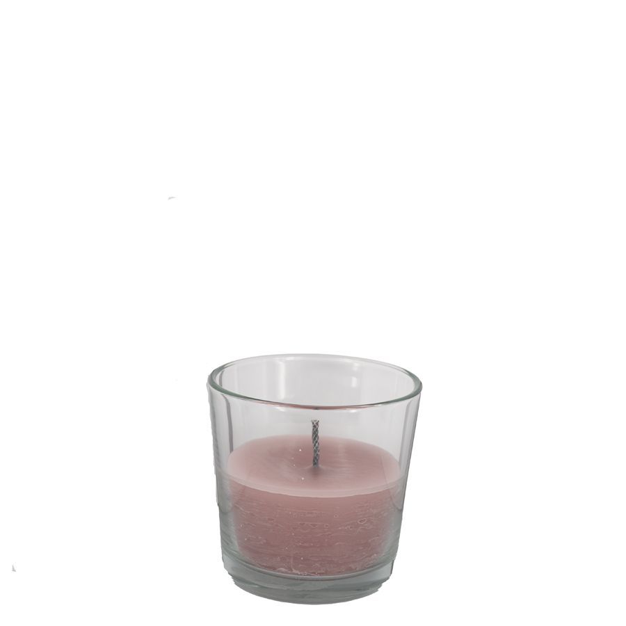 Buitenkaars in glas - Groot - Antique pink