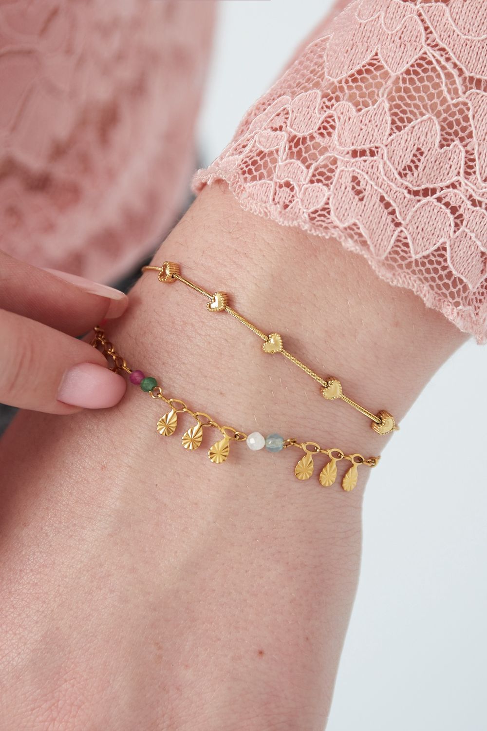 Armband - Hartjes - Goud