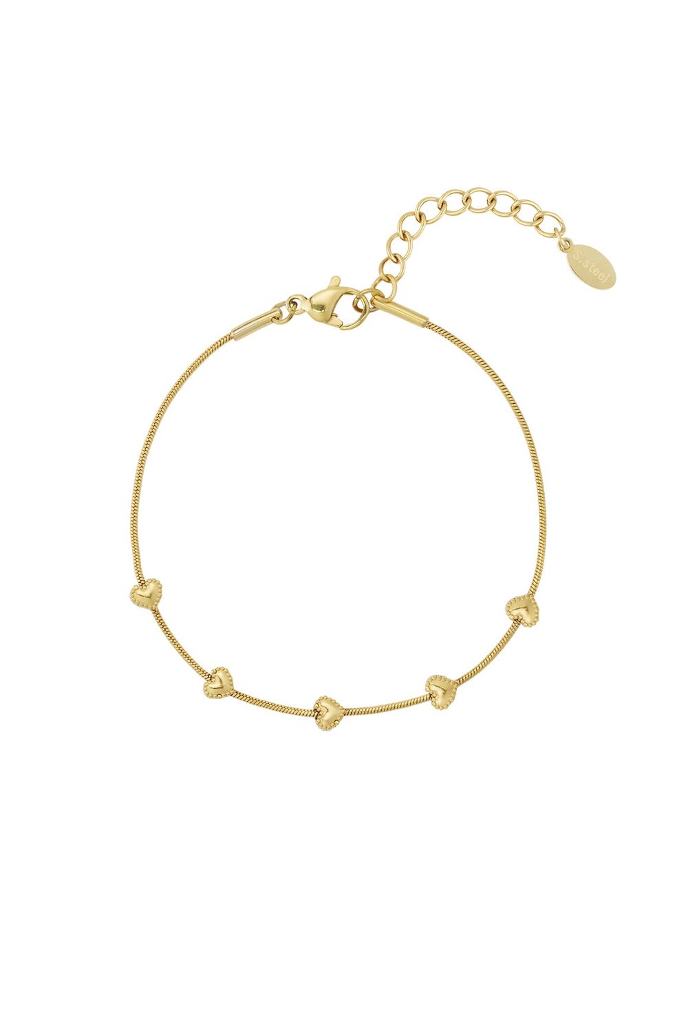 Armband - Hartjes - Goud