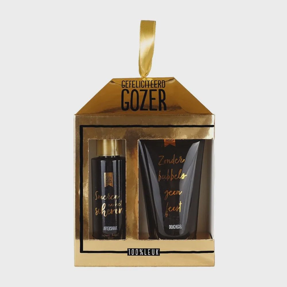 100% leuk - Cadeau set – Gefeliciteerd gozer