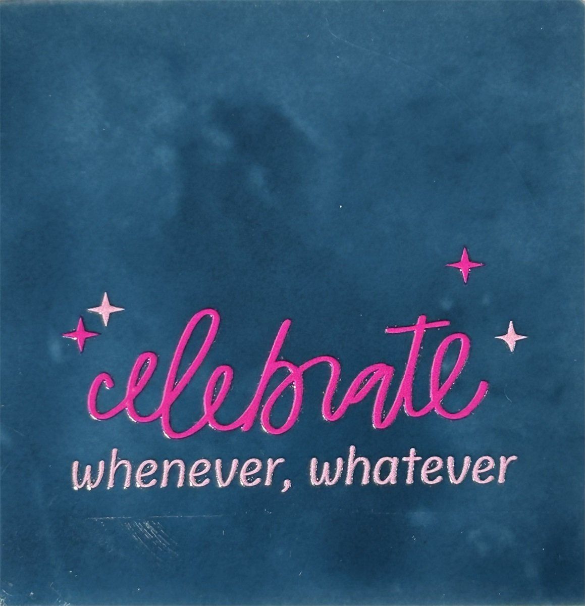 Tegeltje - Celebrate - Donkerblauw/Roze
