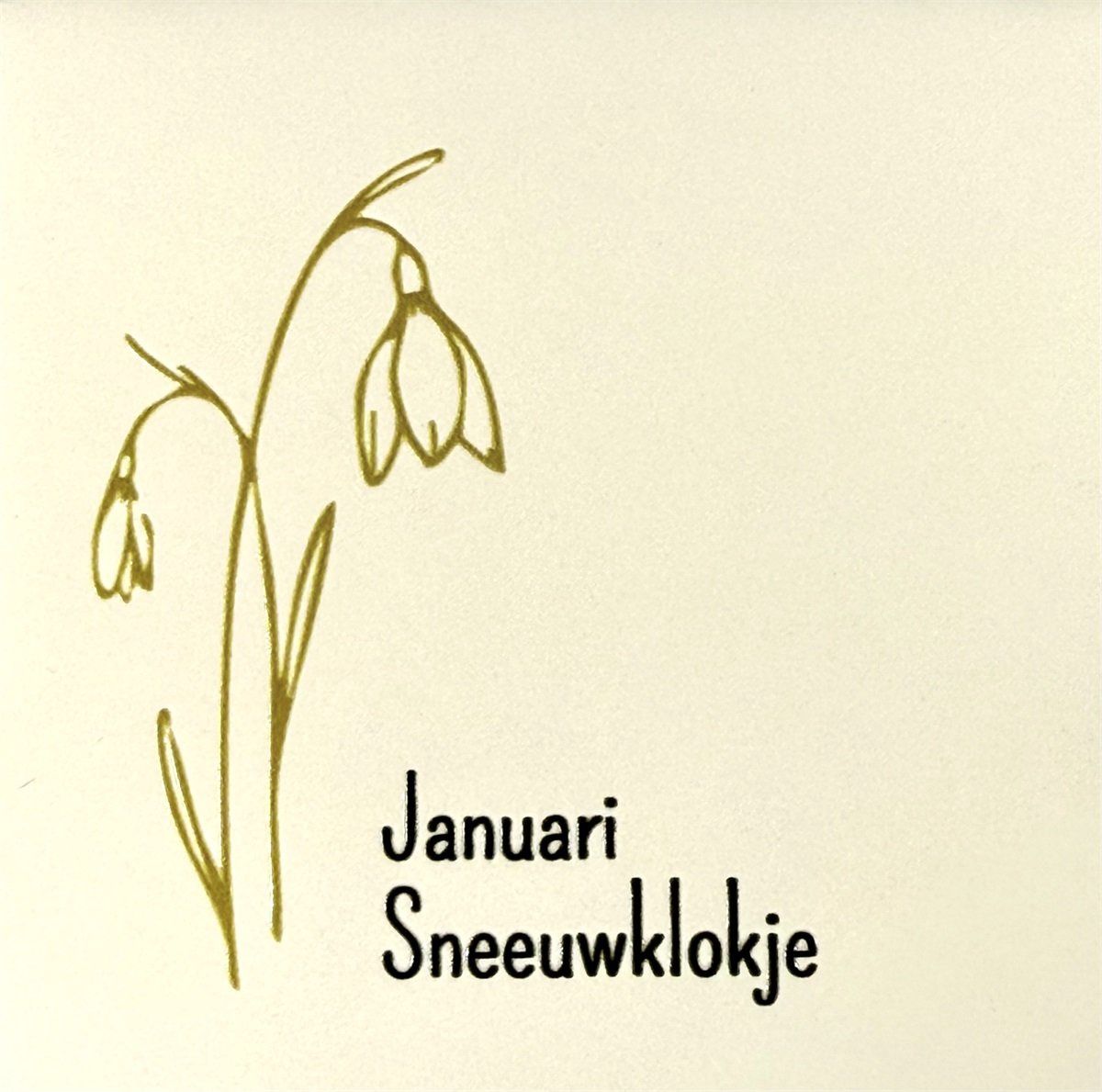 Tegeltje - Geboortetegel - Januari - Crème