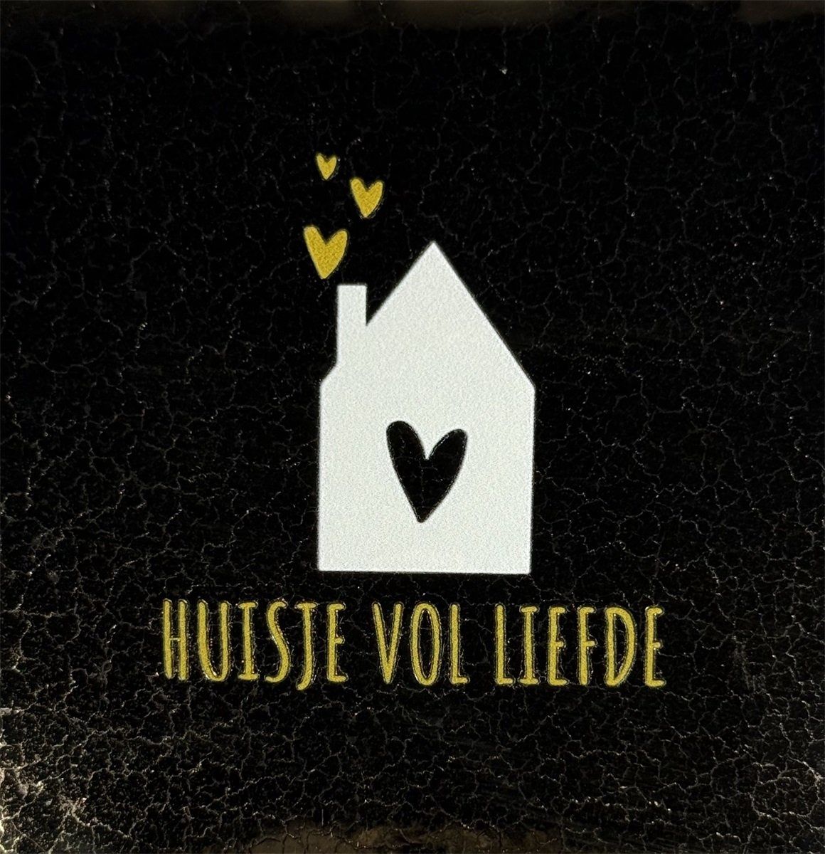 Tegeltje - Huisje vol liefde - Goud/crème