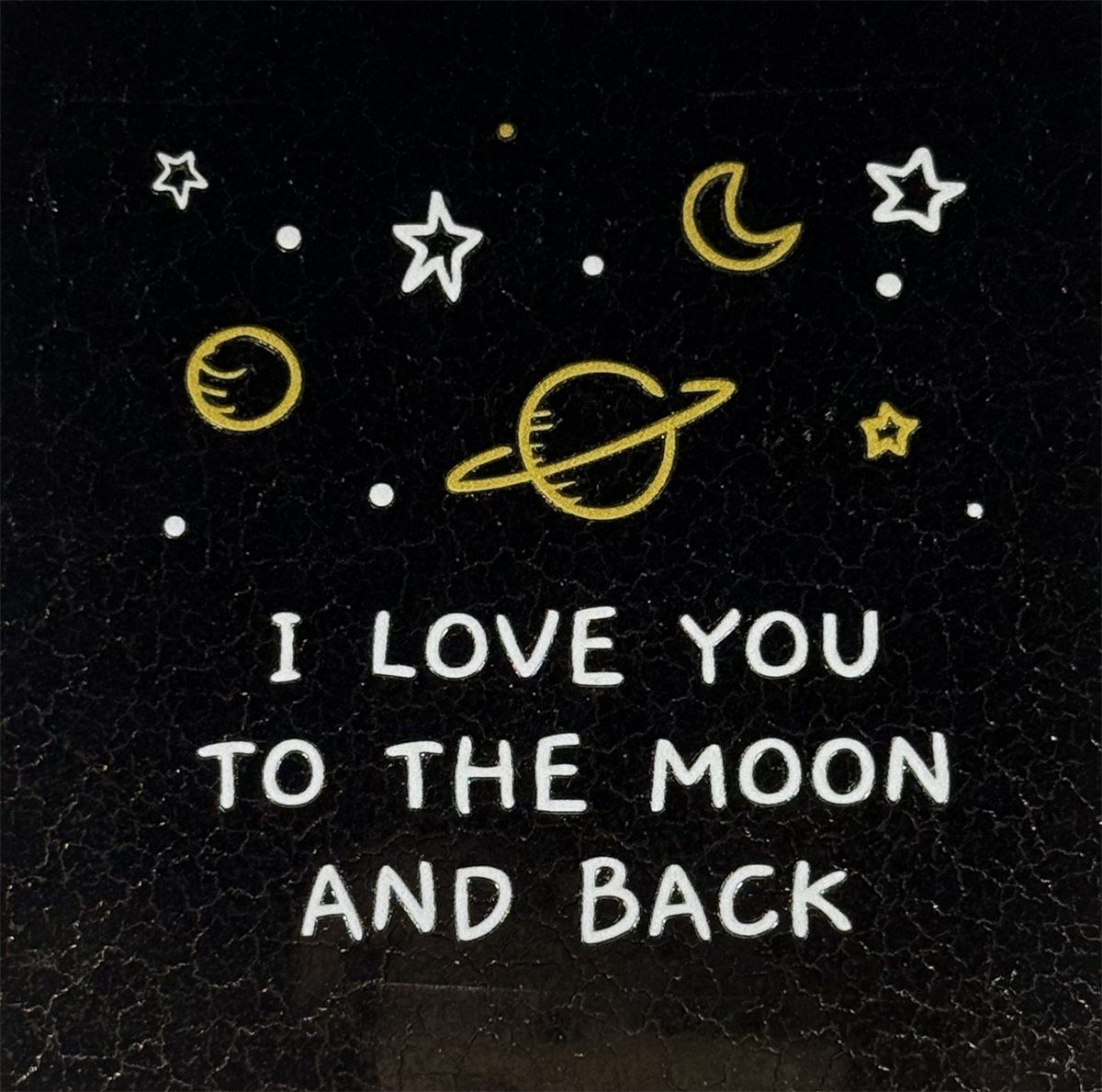 Tegeltje - I love you to the moon and back - Goud/crème
