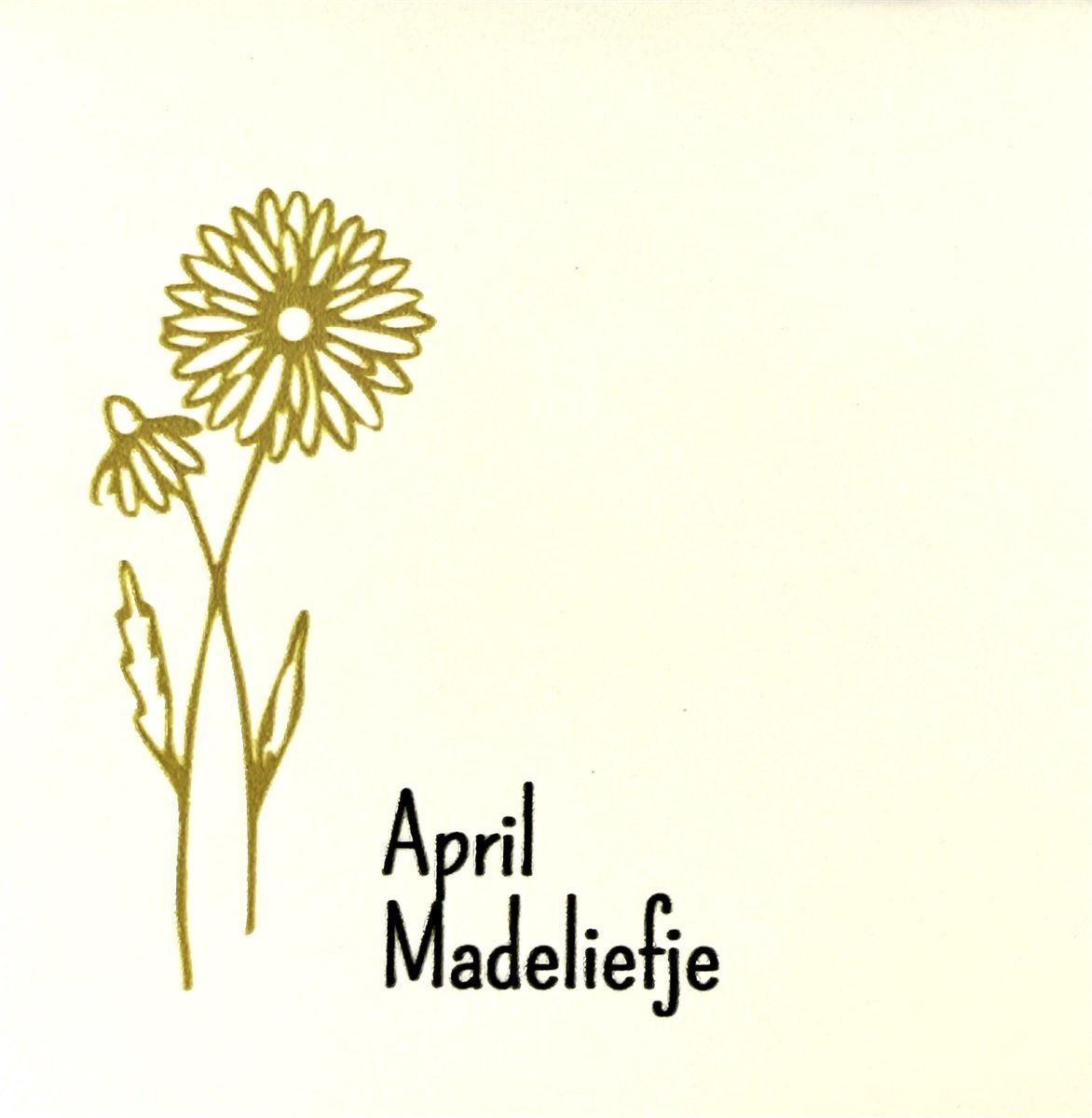 Tegeltje - Geboortetegel - April - Crème