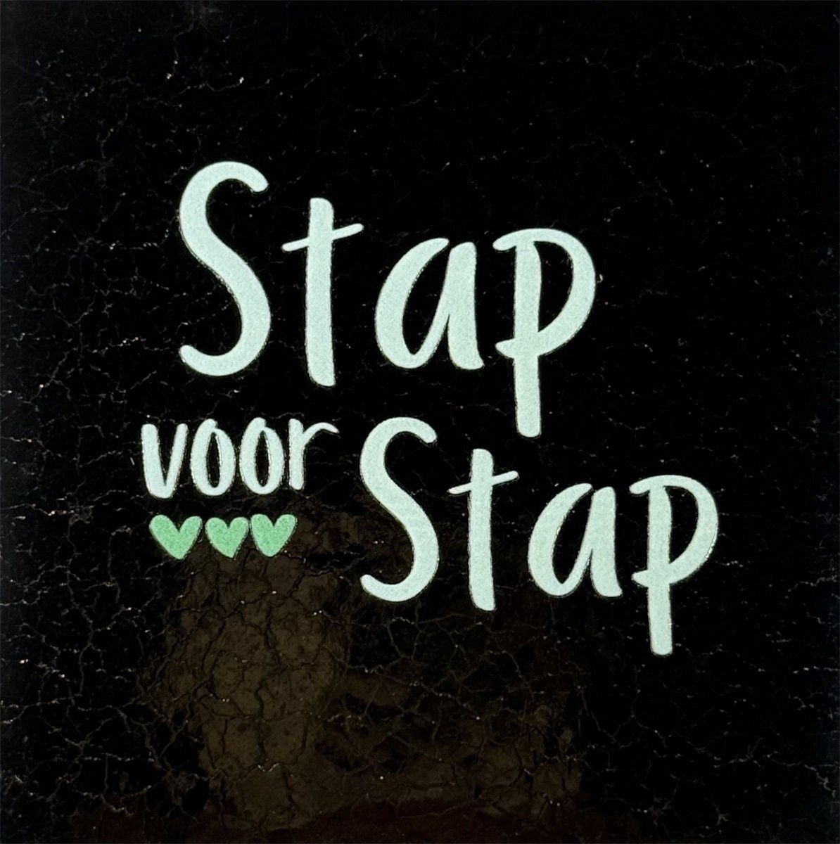 Tegeltje - Stap voor stap nieuw - Goud/lichtgroen